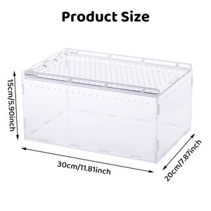 Clear Slide Lid Pet Box Reptile Breeding Habitat Reptile Tank