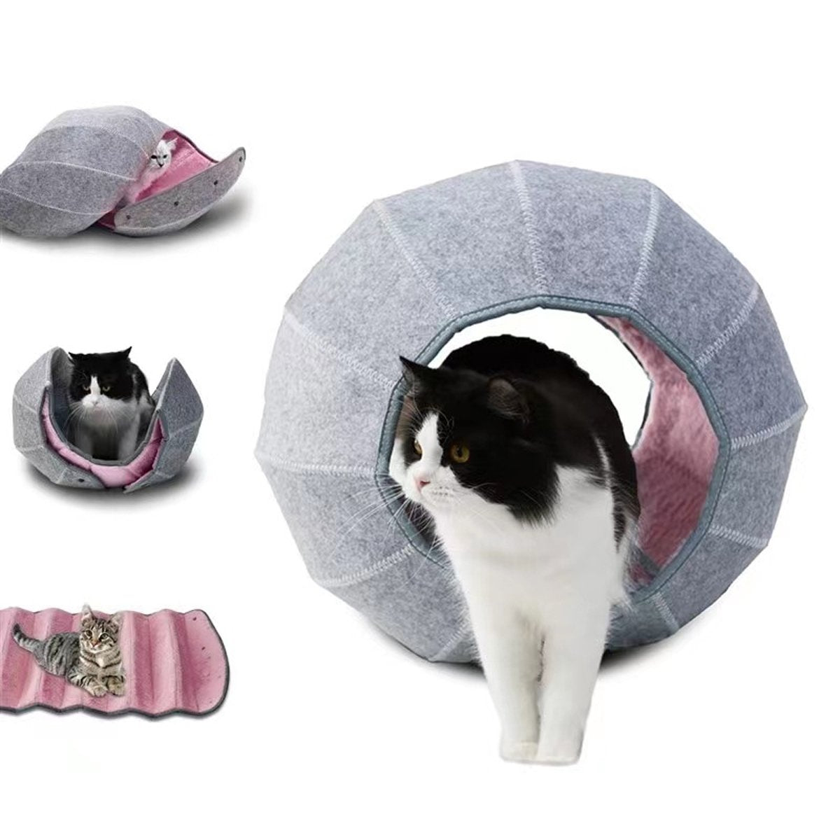 Foldable Breathable Pet Bed Pet Kennel Cat Tunnel Semi-closed Cat Kennel