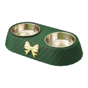 Stainless Steel Double Pet Bowl Non-Slip Anti-Knock Dog Cat Feeder