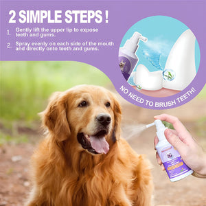 Pet Dental Spray for Dogs and Cats Breath Freshener Odor Remover Oral Cleaner