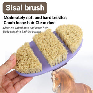 Oval Bendable Horse Grooming Brush for Cleaning Shedding Massage Care Supplies