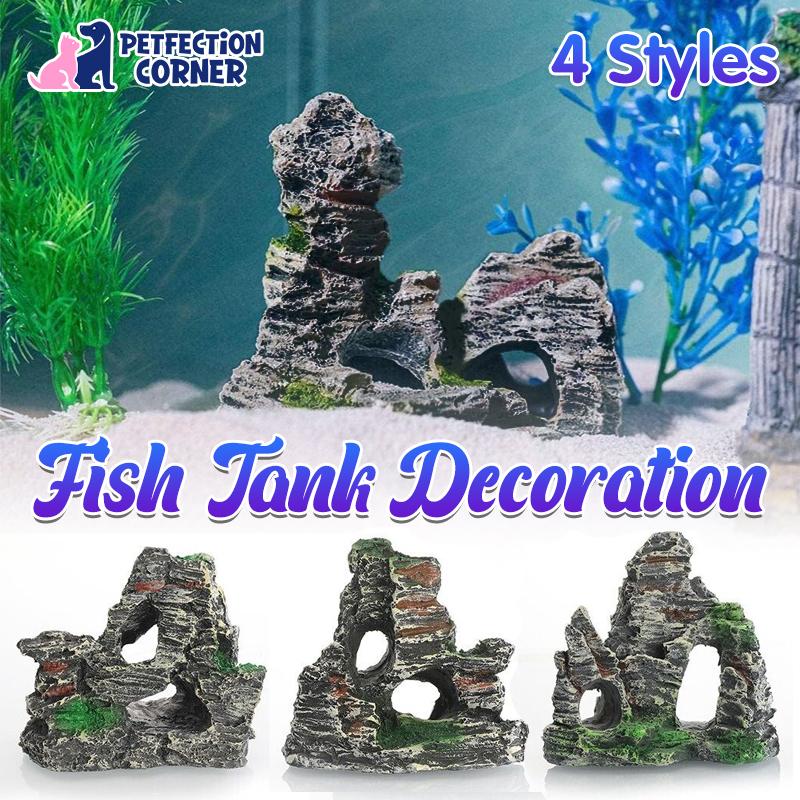 Fish Tank Mountains View Rockery Cave Ornament Aquarium Decoration