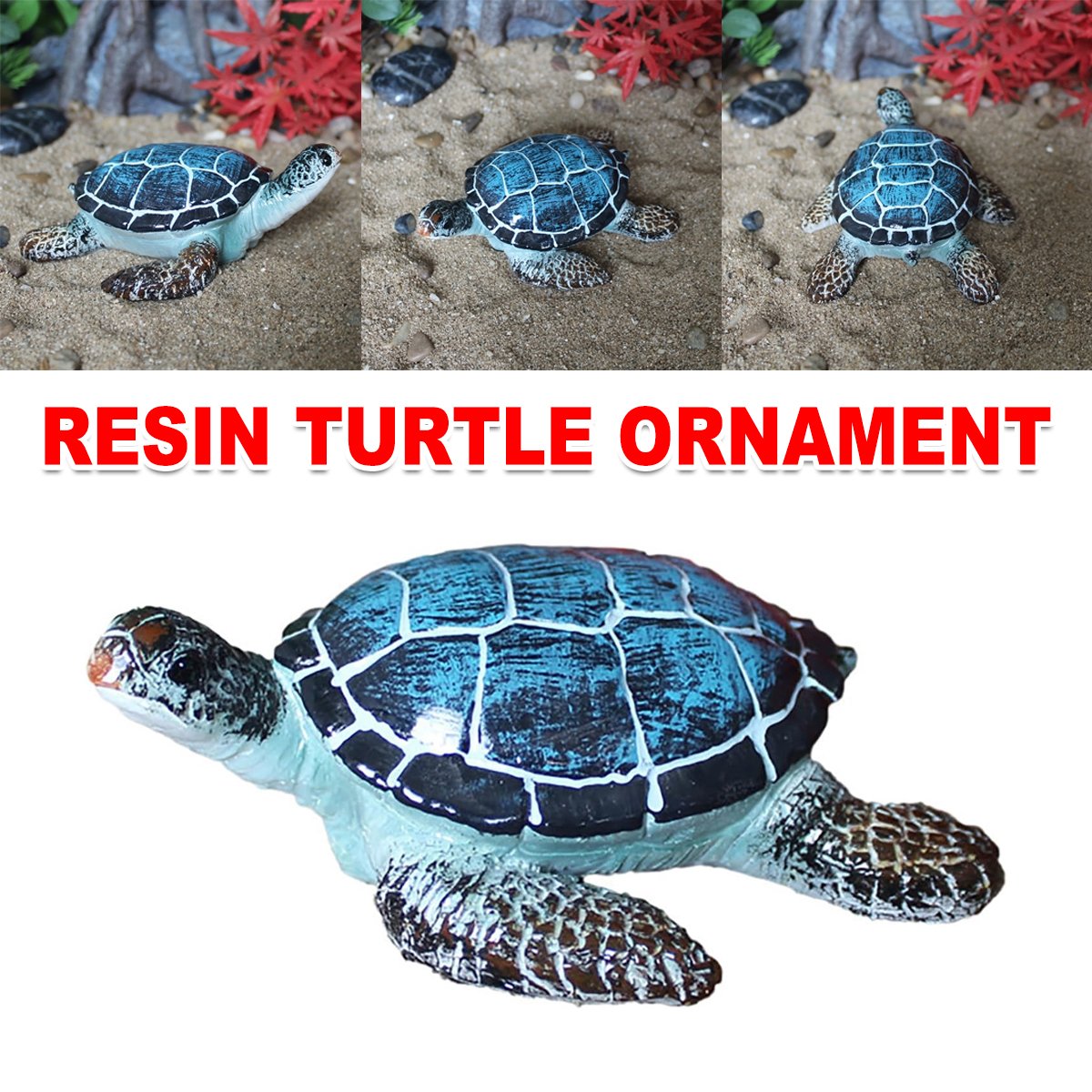 Resin Sea Turtle Aquarium Ornament Underwater Decor for Fish Tank