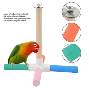 Colourful Parrot Toy Bird Stand for Claw Grinding and Play