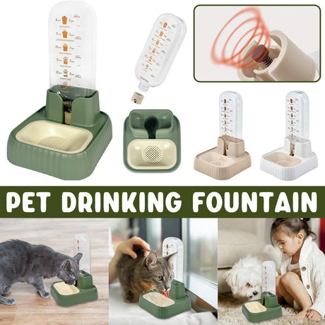 Automatic Pet Water Dispenser for cats and dogs with siphon refill system.