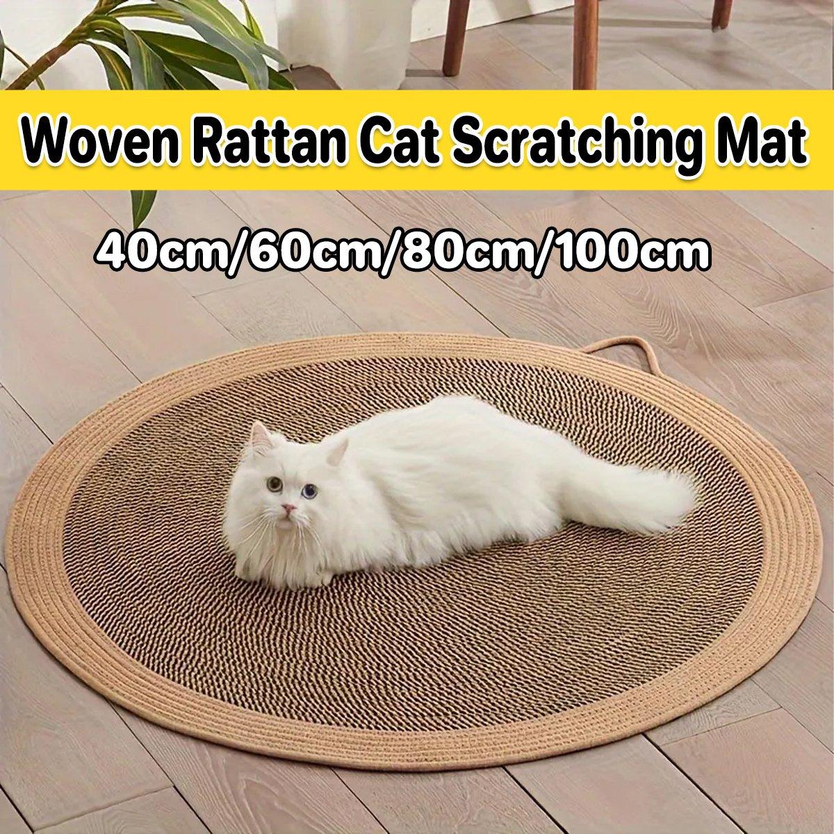 Woven Rattan Cat Scratching Mat Durable Scratch Board & Sleeping Pad