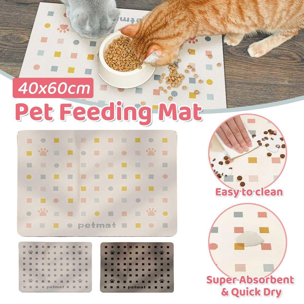 Pet Feeding Mat for Dogs and Cats Absorbent Pet Placemat Waterproof Mat