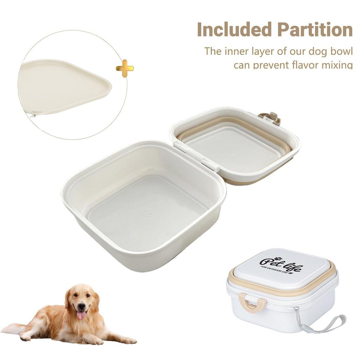 2-in-1 Collapsible Pet Food and Water Bowl Portable & Durable Design