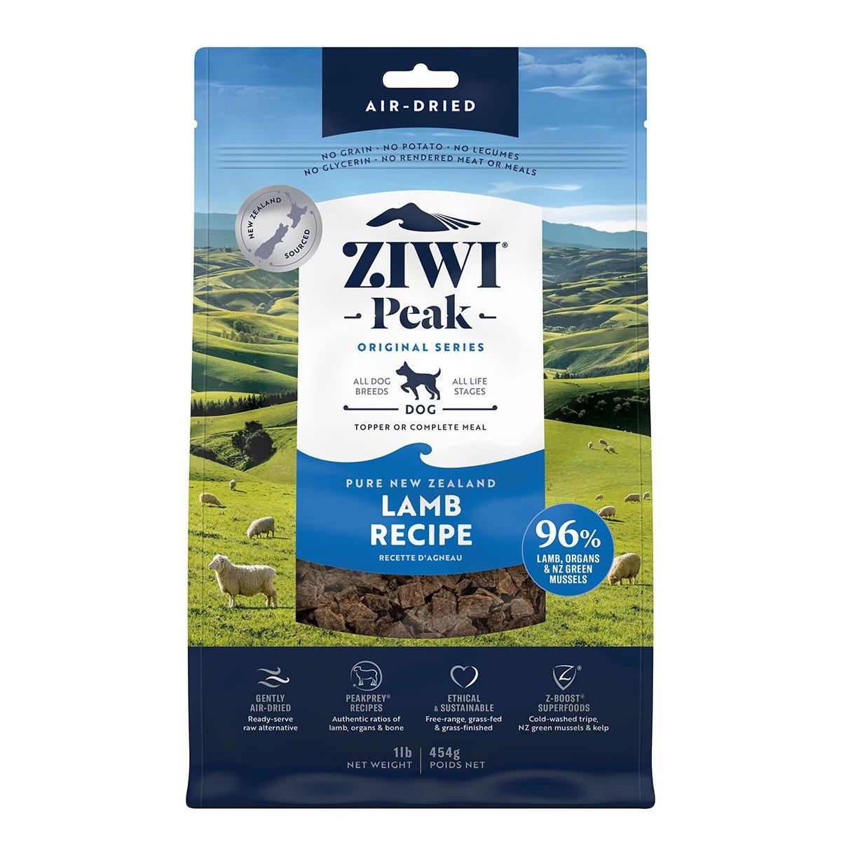 ZIWI Peak Air Dry Dog Food Lamb 454g/1kg/2.5kg/4kg