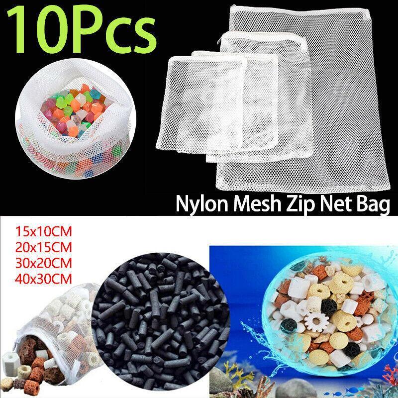 10Pcs Aquarium Fish Tank Nylon Mesh Net Bag