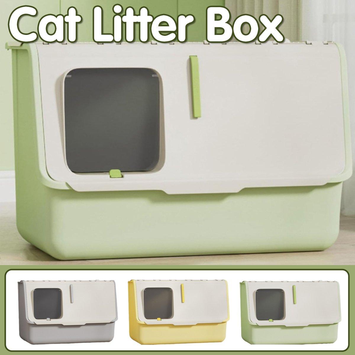 Fully Enclosed Cat Litter Box with Odour Control Adjustable Entry & Large Capacity