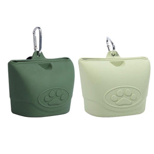 Pet Silicone Dog Food Bag Portable Dog Walking Feeding Waist Bag Snack Bag