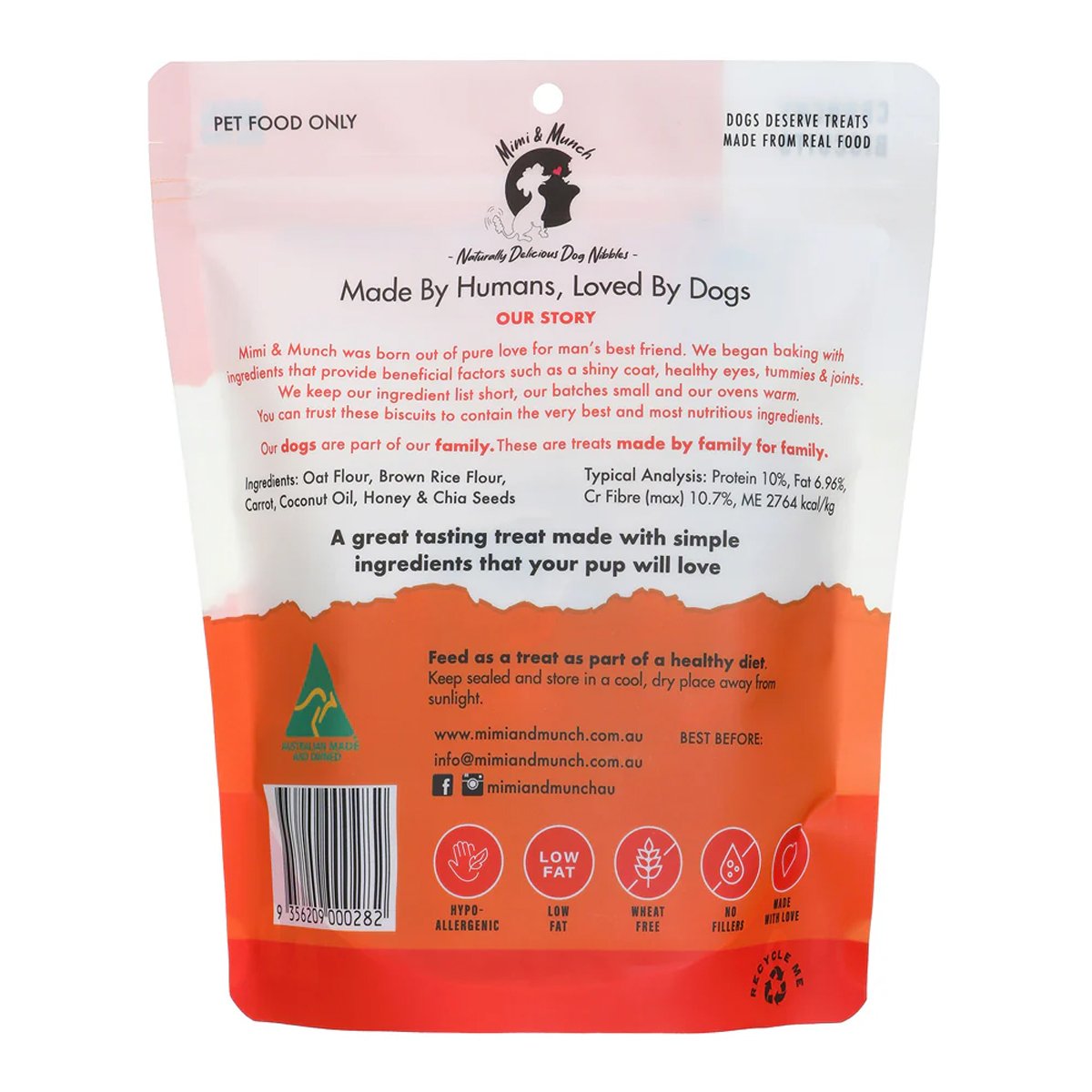 Mimi & Munch Carrot Cupcake Dog Treats 180g