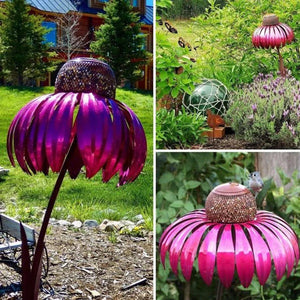 Metal Coneflower Bird Feeder for Small Birds