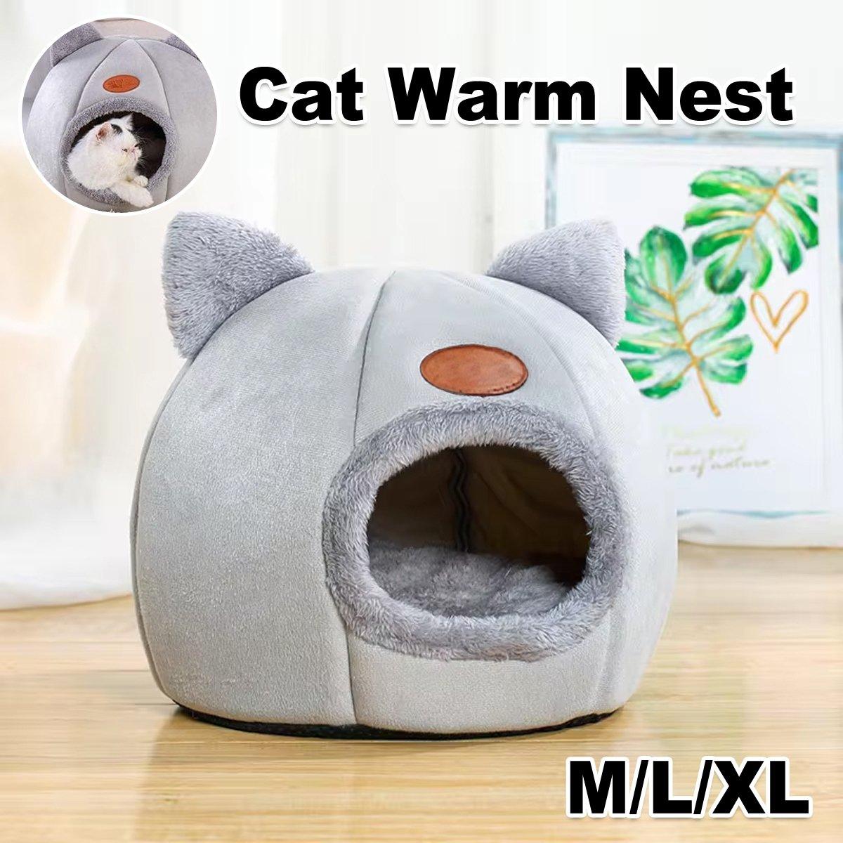 Cat Warm Cozy Pet Bed Indoor Cat Litter House for Cold Weather