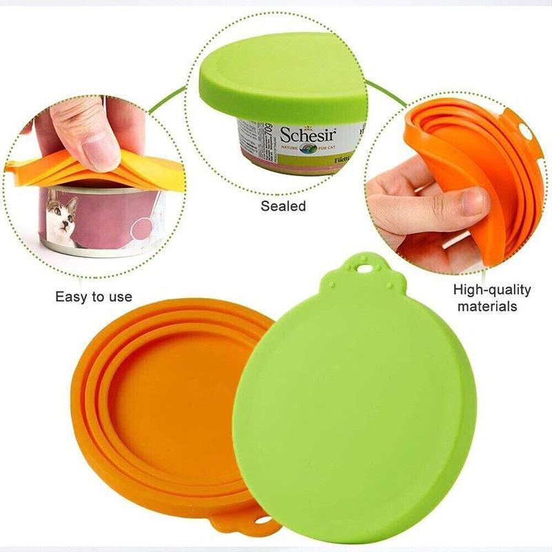 Silicone Pet Food Can Lid - Reusable Dog/Cat Tin Storage Cap