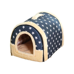 Pet Dog House Kennel Soft Igloo Beds Cave Cat Puppy Bed Doggy Warm Cushion Fold