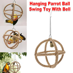 Parrot Toy Bite Exquisite Ball Ring Hemp Rope Bird Toy Ring Swing Pet Toy Bird Bite Supplies