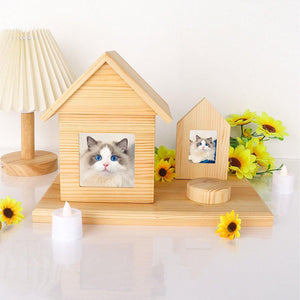 Pet House Urns Dog Cat Ashes Urn with Photo Frame