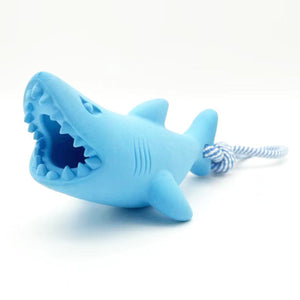 Interactive Dog Chew Toy Blue Shark Floating Pet Toy