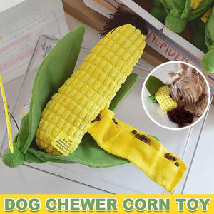 Bark Box Super Chewer Corn to Run Yellow & Green Chew Dog Toy