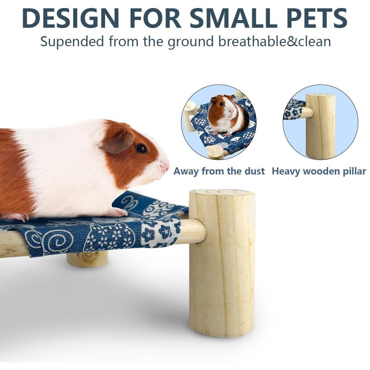 Stylish Wooden Small Pet Bed with Breathable Fabric