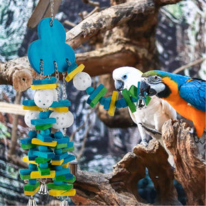 Interactive Colorful Wooden Parrot Toy Set