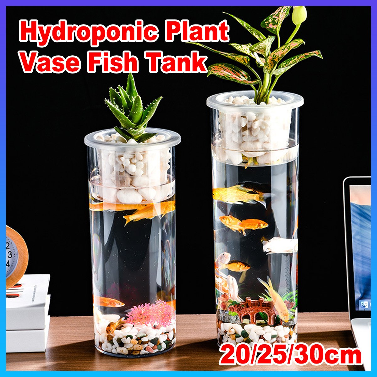 Hydroponic Plant Vase Fish Tank for Home Decor