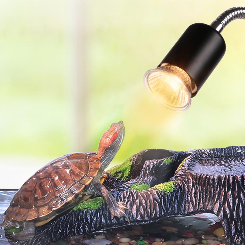 E27 Reptile Heating Light Turtle Lizard UVB + UVA Pet Heat Lamp Clip Holder