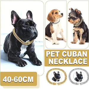 Adjustable Rhinestone Pet Collar for Dogs & Cats 40-60cm