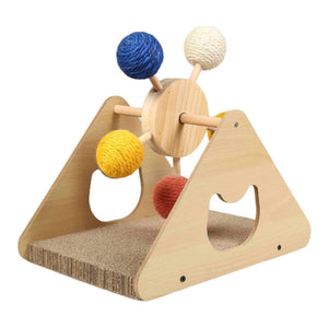 Ferris Wheel Cat Scratching Board With Sisal Balls for Play and Exercise