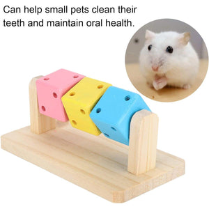 Wooden Chew Toy with Colorful Blocks Small Pet Toys