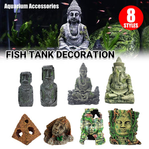 Easter Island Aquarium Ornaments - Roman Antique Resin Statue