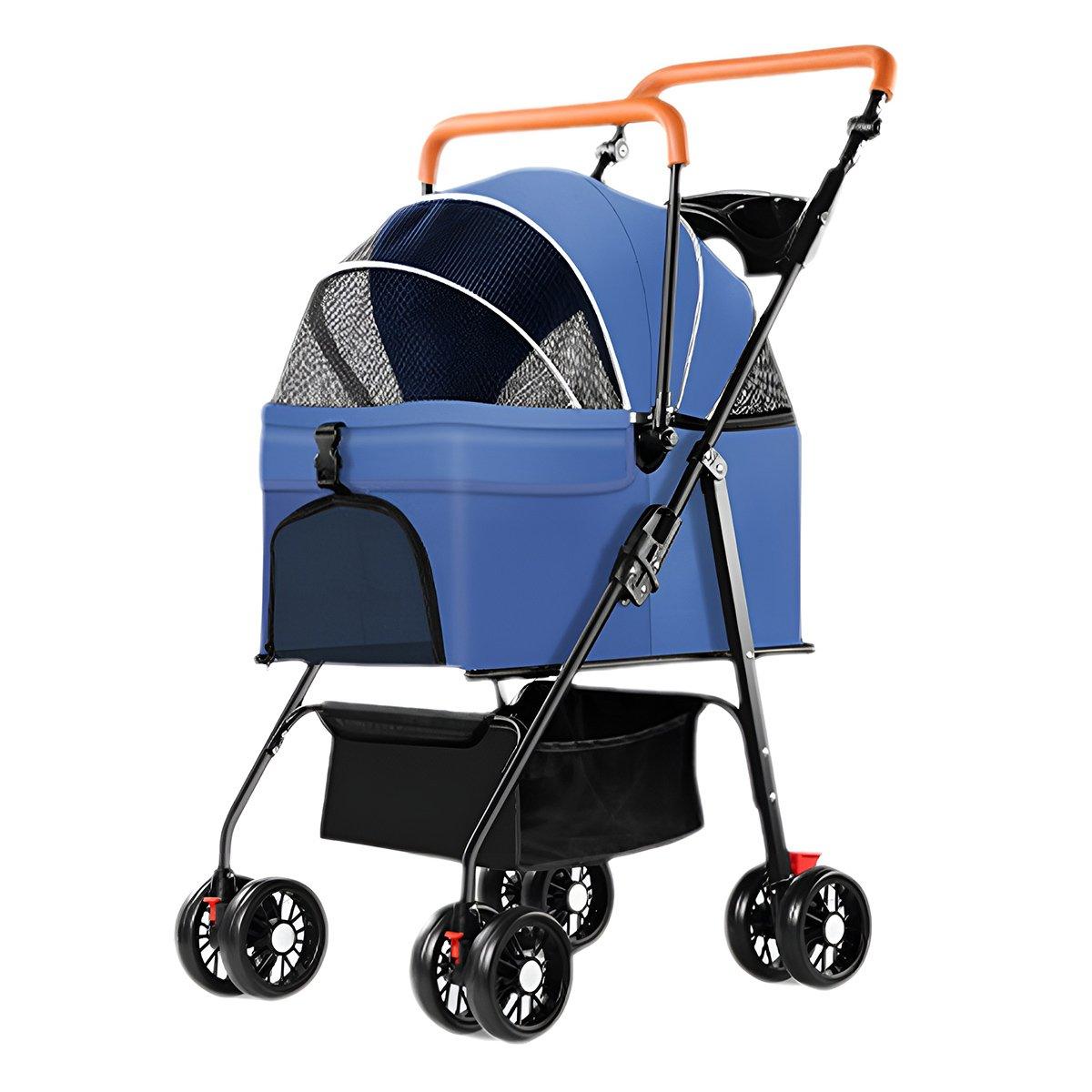 2-in-1 Foldable Pet Stroller with Detachable Carrier