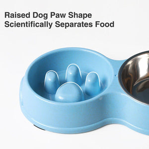 Pet Slow Eating Bowl with Stainless Steel Dog Bowls