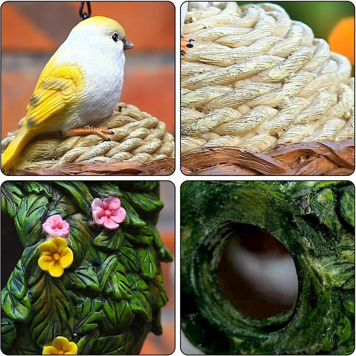 Hanging Resin Birdhouse Hand-Painted Outdoor Garden Decor