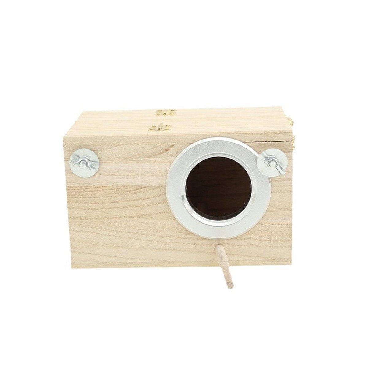 Right Opening Breeding Box Durable Wooden Nesting Box for Parrots