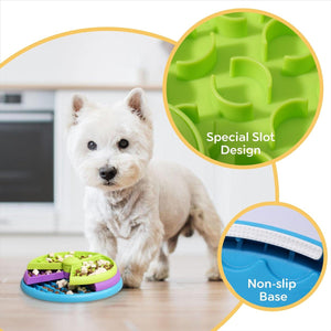 Interactive Slow Feeder Dog Bowl Rotating Design for Healthy Eating