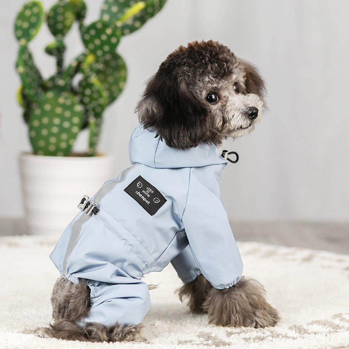 Waterproof Reflective Pet Raincoat with Hood Dog Coat S-XXL