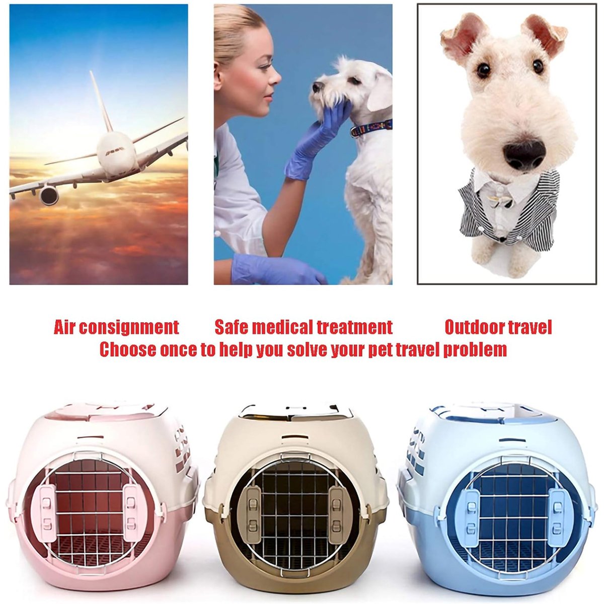 Cat Dog Air Box Large Space Removable Car Case Pet Travel Cage