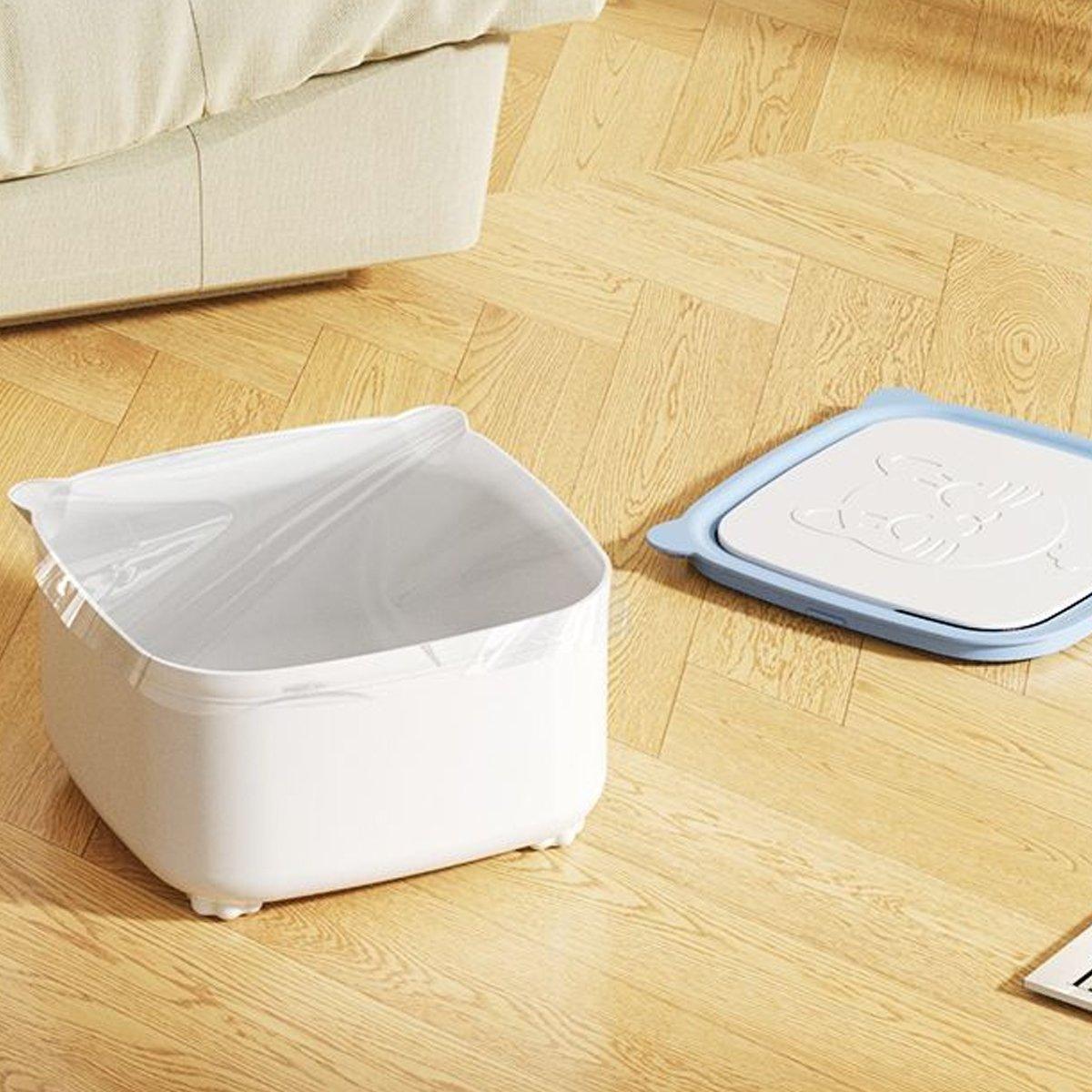 Compact Cat Trash Can with Flip Lid Deodorant & Odor Control Bin