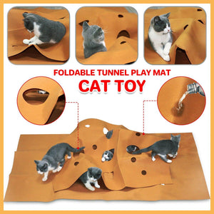 Puppy Semi-enclosed Tunnel Bite Cat Scratch Board Pad Cat Tunnel Interactive Cat Toy