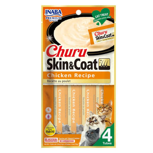 INABA Churu Skin And Coat Chicken Recipe Cat Treat 14g*4