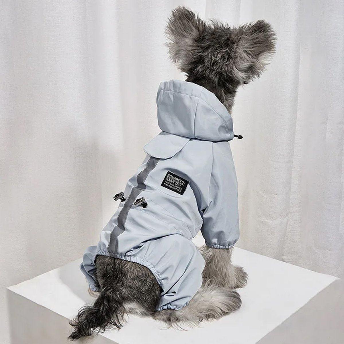 Waterproof Reflective Pet Raincoat with Hood Dog Coat S-XXL