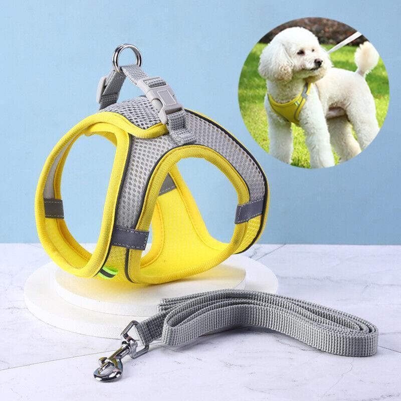 Pet Dog Harness Adjustable Reflective Breathable Outdoor Collars Strap Cat Leash