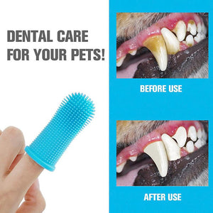 Dog Cat Super Soft Pet Finger Toothbrush Teeth Silicone Brush Care Cleaning