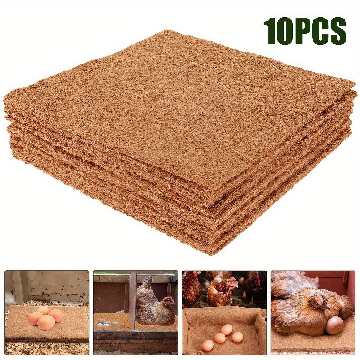 10pcs Chicken Nest Box Liners Coconut Fibre 11.8x11.8 Inches