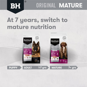 Black Hawk Original Mature Lamb & Rice Dry Dog Food For Aged 7+ 3KG/20KG