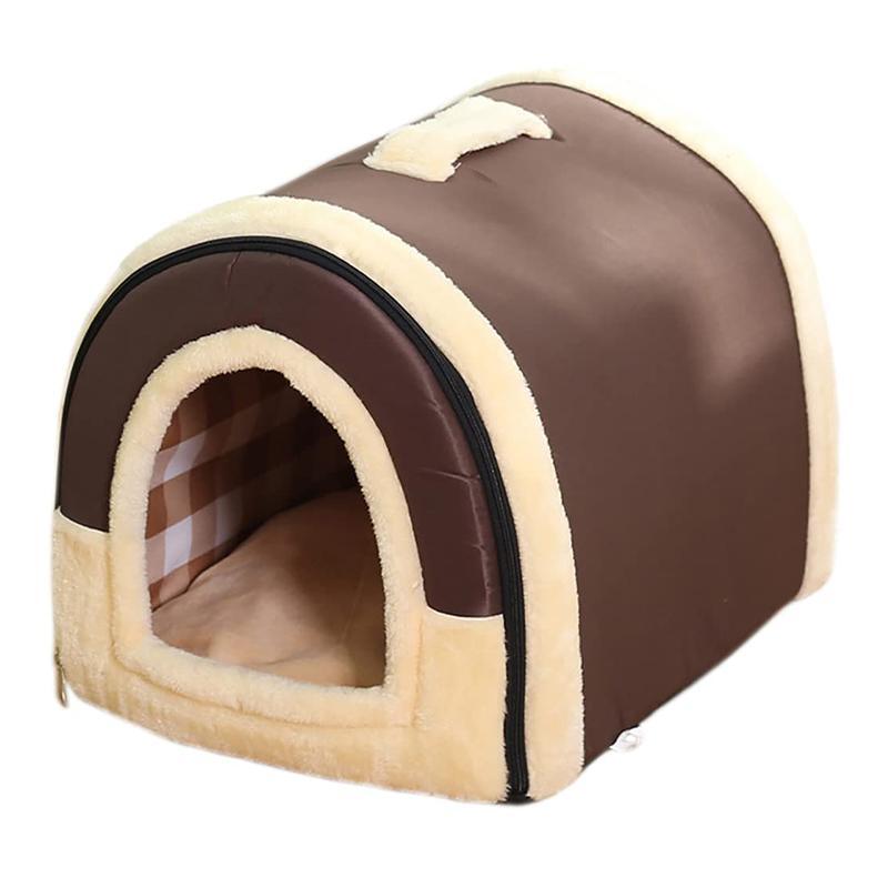 Pet Dog House Kennel Soft Igloo Beds Cave Cat Puppy Bed Doggy Warm Cushion Fold