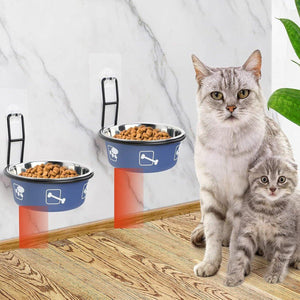 Wall-Mounted Stainless Steel Pet Bowl for Cats and Small Dogs Durable & Stylish